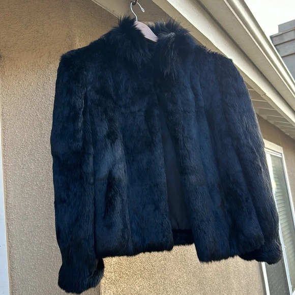 French Vintage black fur coat size medium EDGY FEMININE excellent quality - Picture 4 of 15